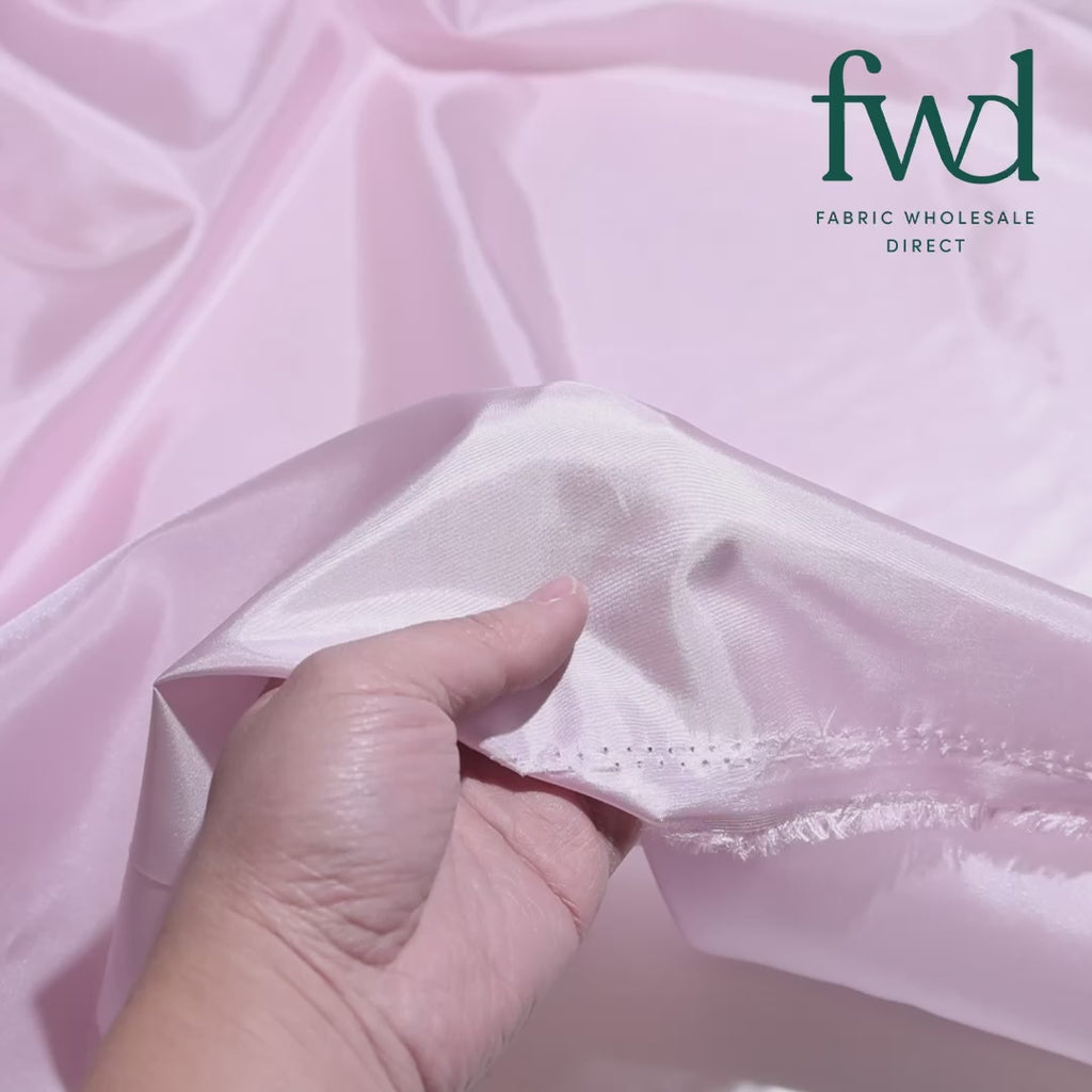 Polyester China Silk Lining (58/60 Inch) Light Pink Fabric Video|SV571343