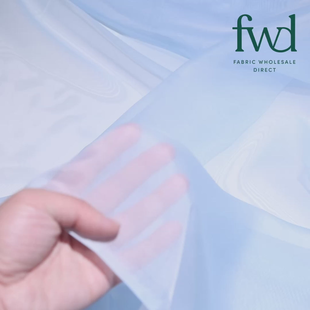 Sheer Voile (118 Inch) Light Blue Fabric Video|SV570958