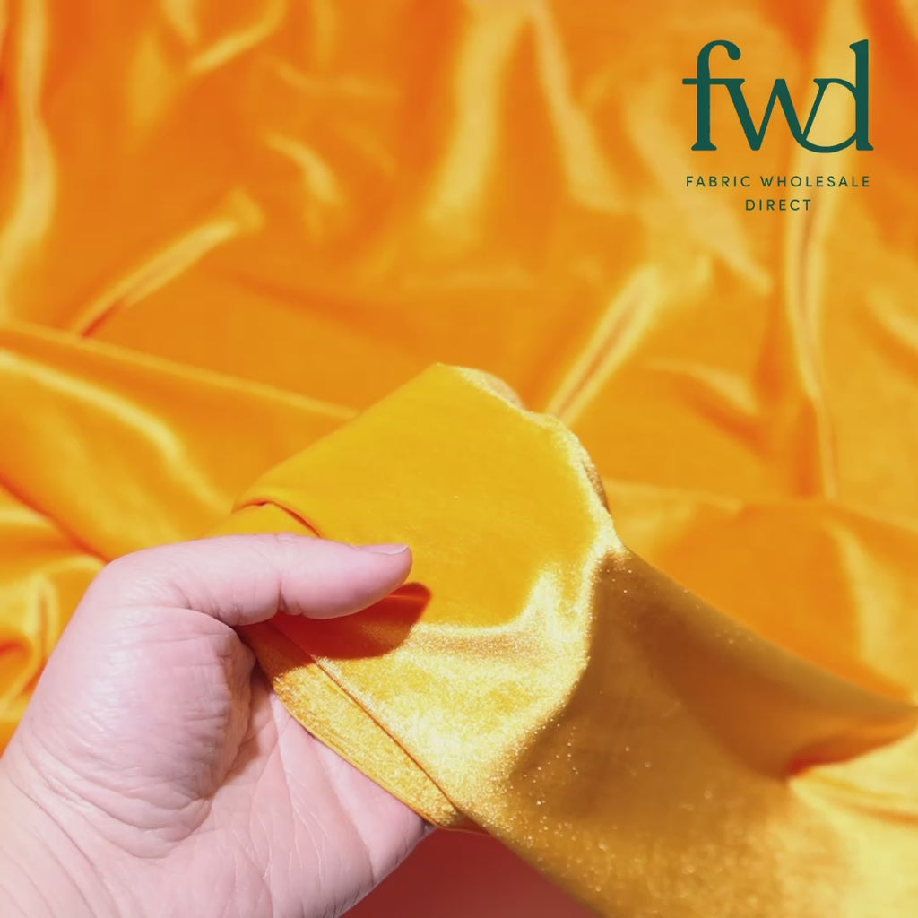 Stretch Velvet Orange Fabric Video|SV571503