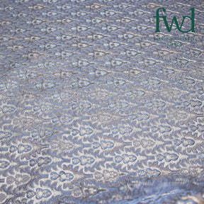 Arbor Bloom Extra Wide Metallic Damask Upholstery Jacquard Blue Fabric Video|SV581145
