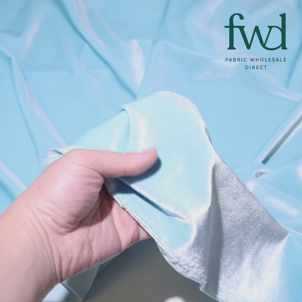 Stretch Velvet Light Blue Fabric Video|SV578422