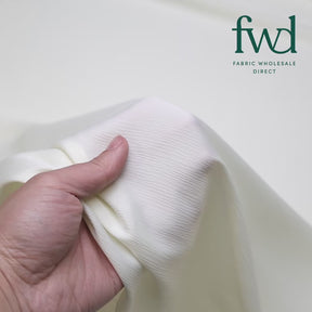 Matte Striped Crinkle Stretch Satin Ivory Fabric Video|SV581455