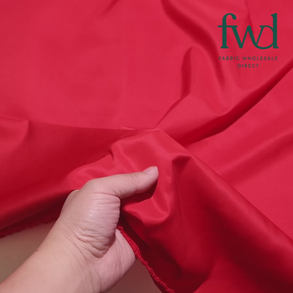 Silky Polyester Pongee Fabric Red Video|SV582877