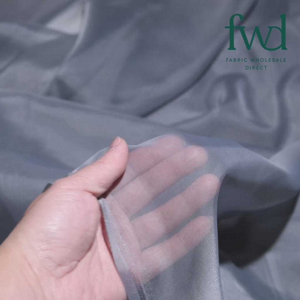 Sheer Voile (118 Inch) Grey Fabric Video|SV570988