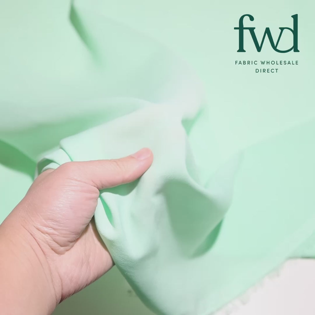 Polyester Crepe Georgette Chiffon Fabric Aqua Green Video|SV582605