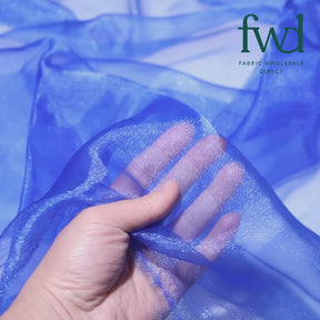 Crystal Organza (59/60 Inch) Royal Blue Fabric Video|SV571280