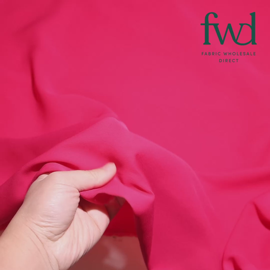 Polyester Crepe Georgette Chiffon Fabric Fuchsia Video|SV577000