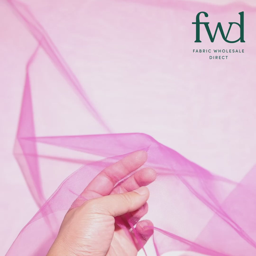 Polyester Tulle (54 Inch) Fabric Magenta Video|SV571649