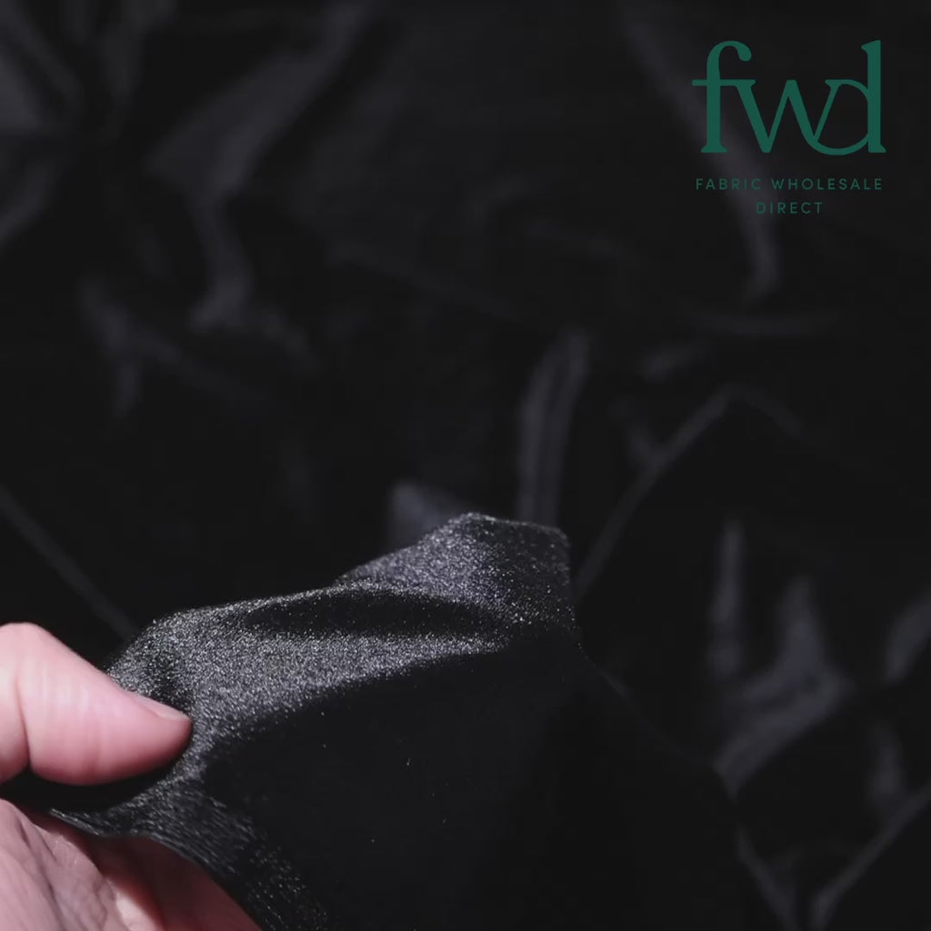 Stretch Velvet Black Fabric Video|SV571513