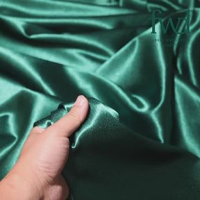 Classic Spun Yarn Polyester Crepe Back Satin Hunter Green Fabric Video|SV582144