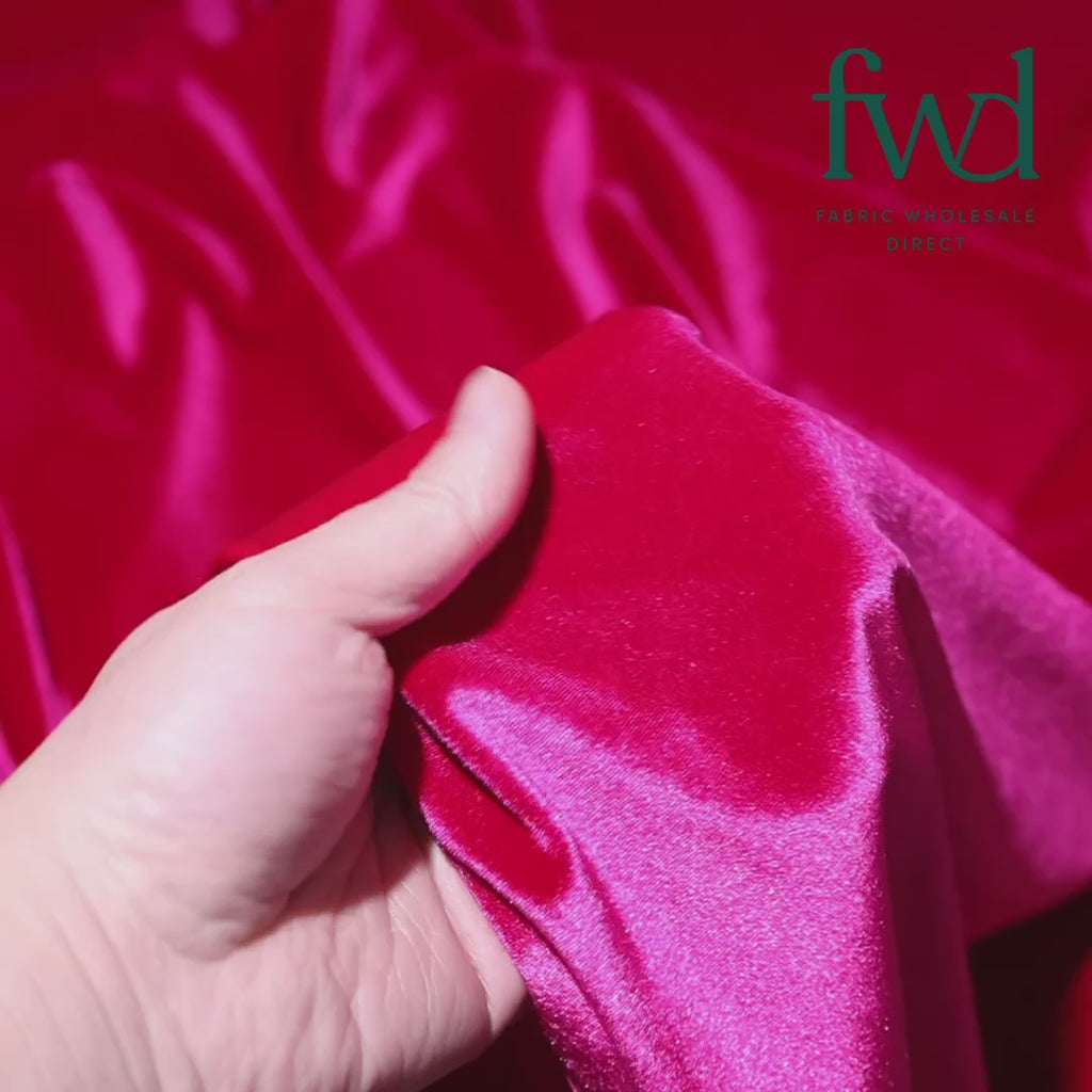 Stretch Velvet Hot Pink Fabric Video|SV578341