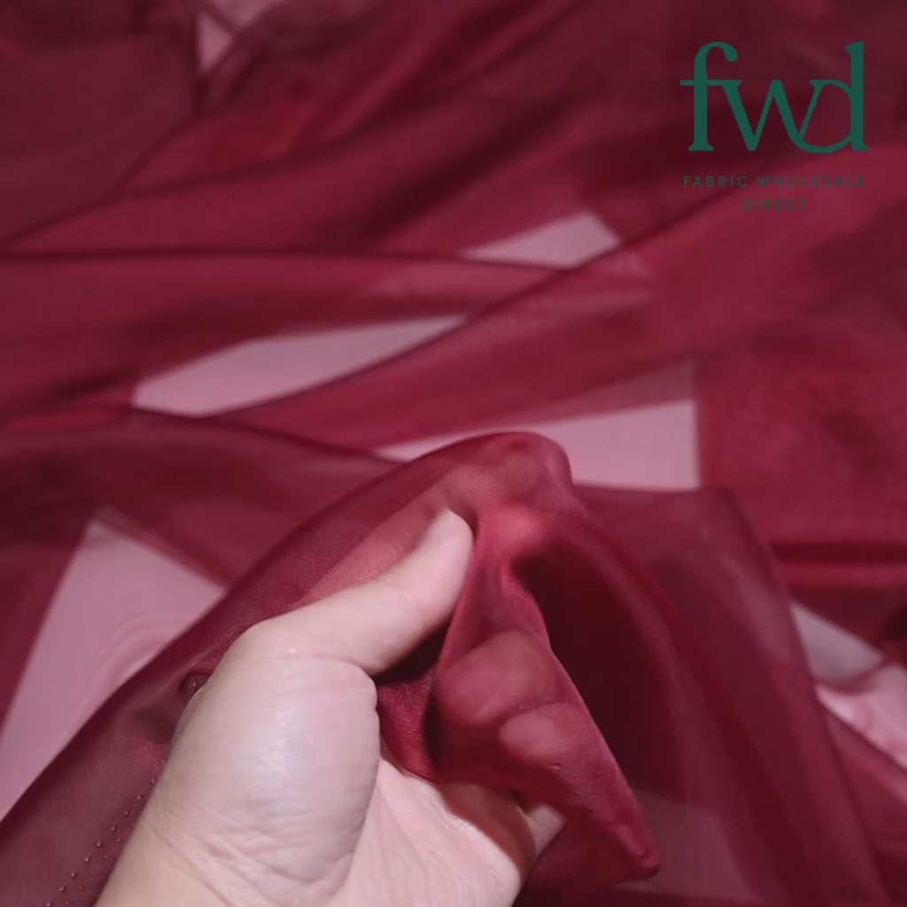 Sheer Voile (118 Inch) Wine Fabric Video|SV570982
