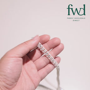 3/8 Inch Burlesque Flapper Diamond Pearl Chain Trim (10 Yards) White Video|SV582538