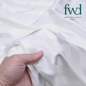 1 Inch Striped Stretch Satin Jacquard White Fabric Video|SV581717