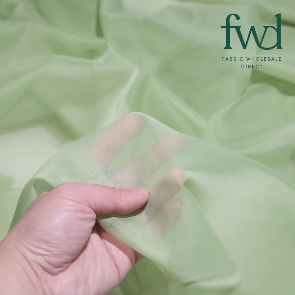 Sheer Voile (118 Inch) Olive Fabric Video|SV570961