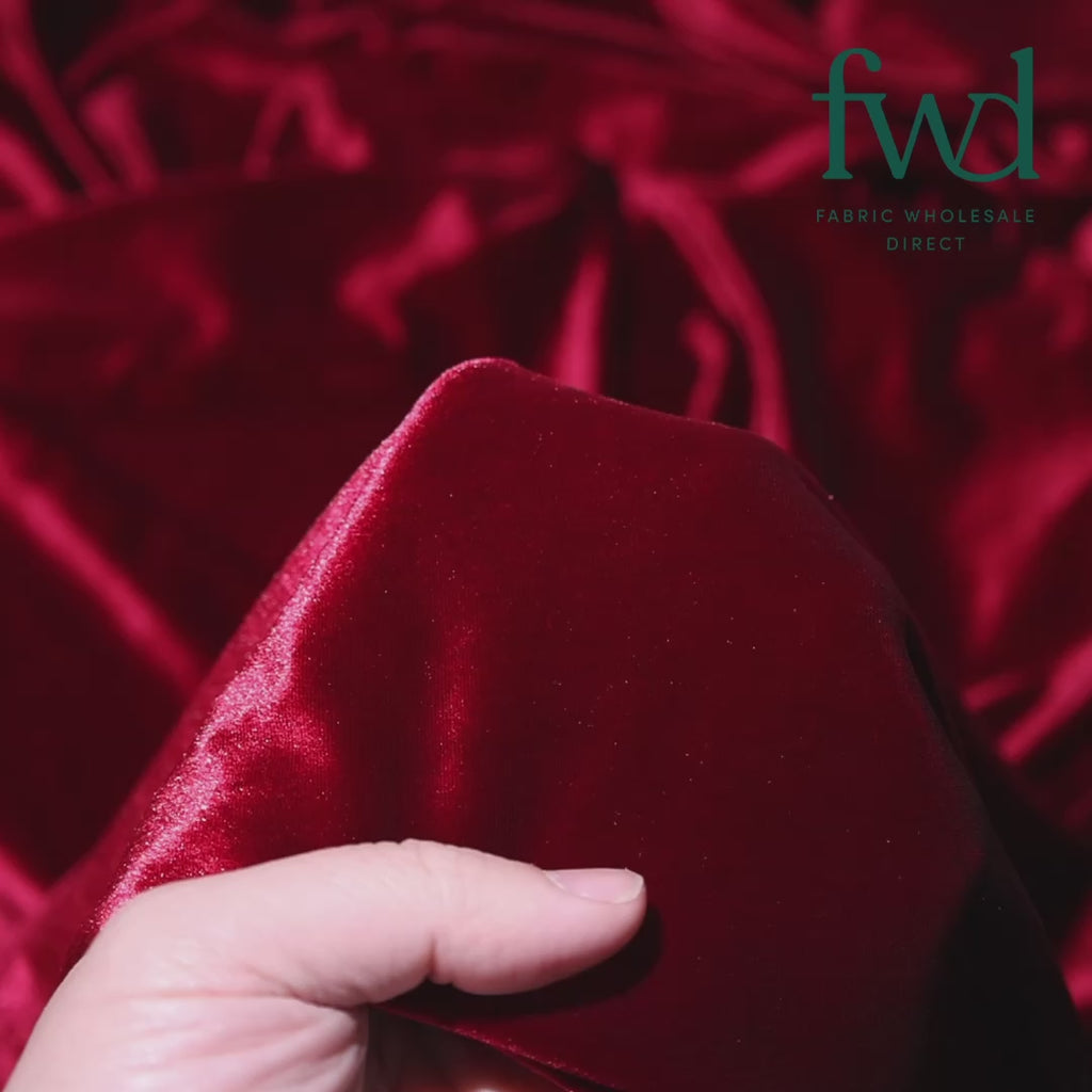 Stretch Velvet Wine Fabric Video|SV571500