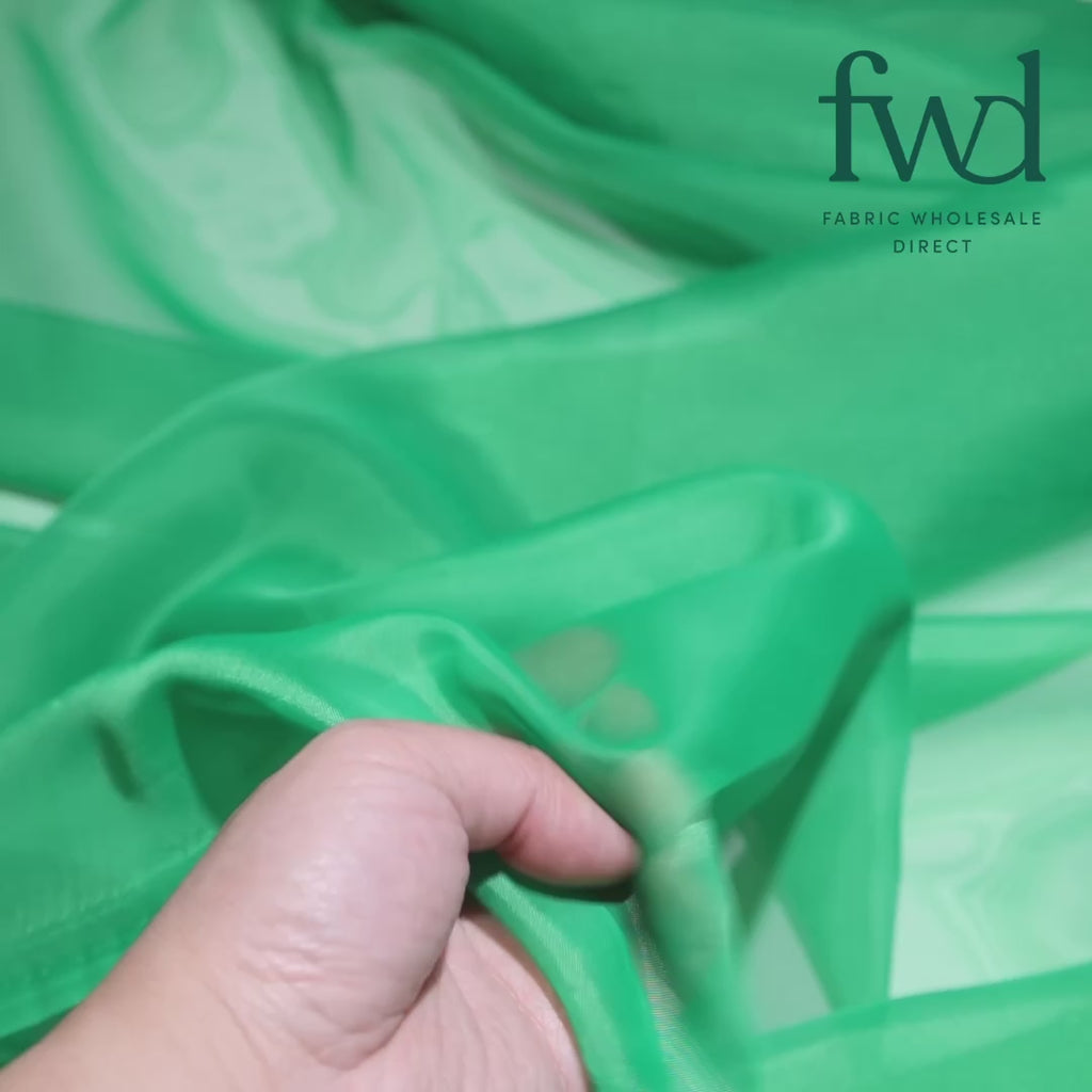 Sheer Voile (118 Inch) Kelly Green Fabric Video|SV570979