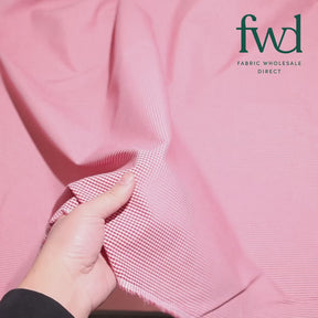 1/16 Inch Gingham Check Polyester Cotton Poplin Fabric Red / White Video|SV575746