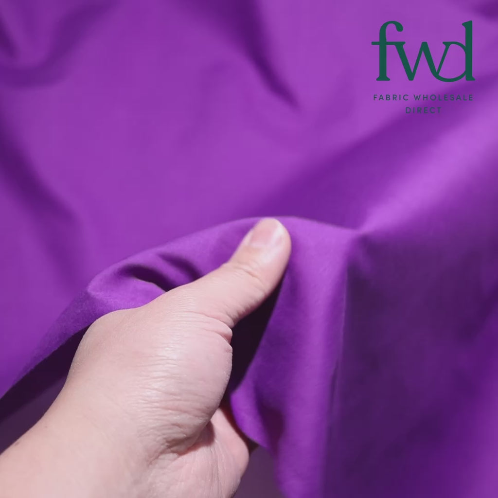 Cotton Polyester Broadcloth (44/45 Inch) Violet Fabric Video|SV575052