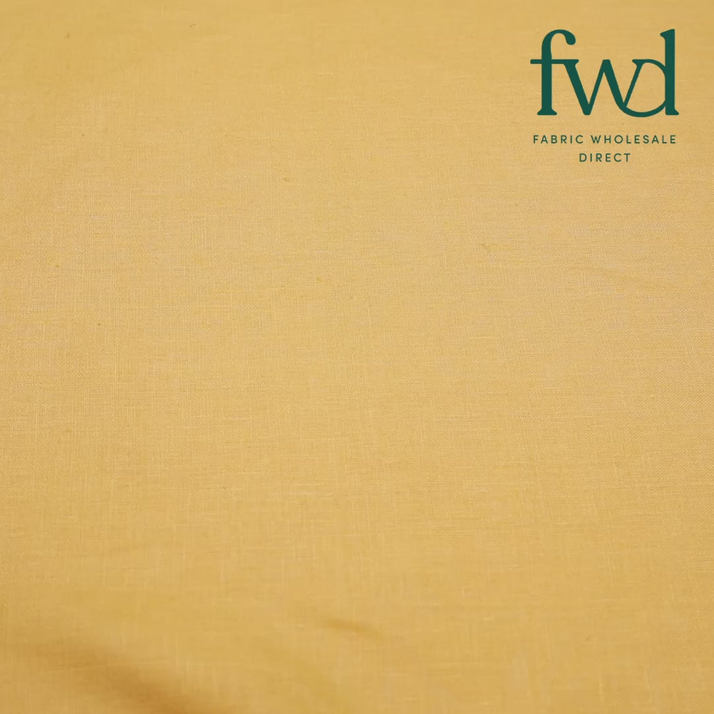 Yorkshire Natural Linen Fabric Mustard Video|SV581452