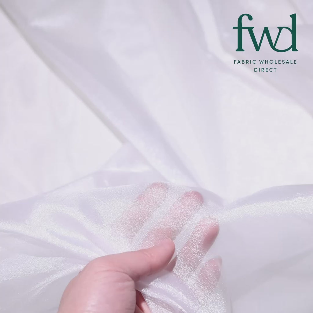 Crystal Organza (59/60 Inch) White Fabric Video|SV571254