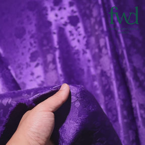 Rose Jacquard Satin Purple Fabric Video|SV582004