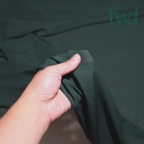Polyester Crinkle Georgette Hunter Green Fabric Video|SV582325