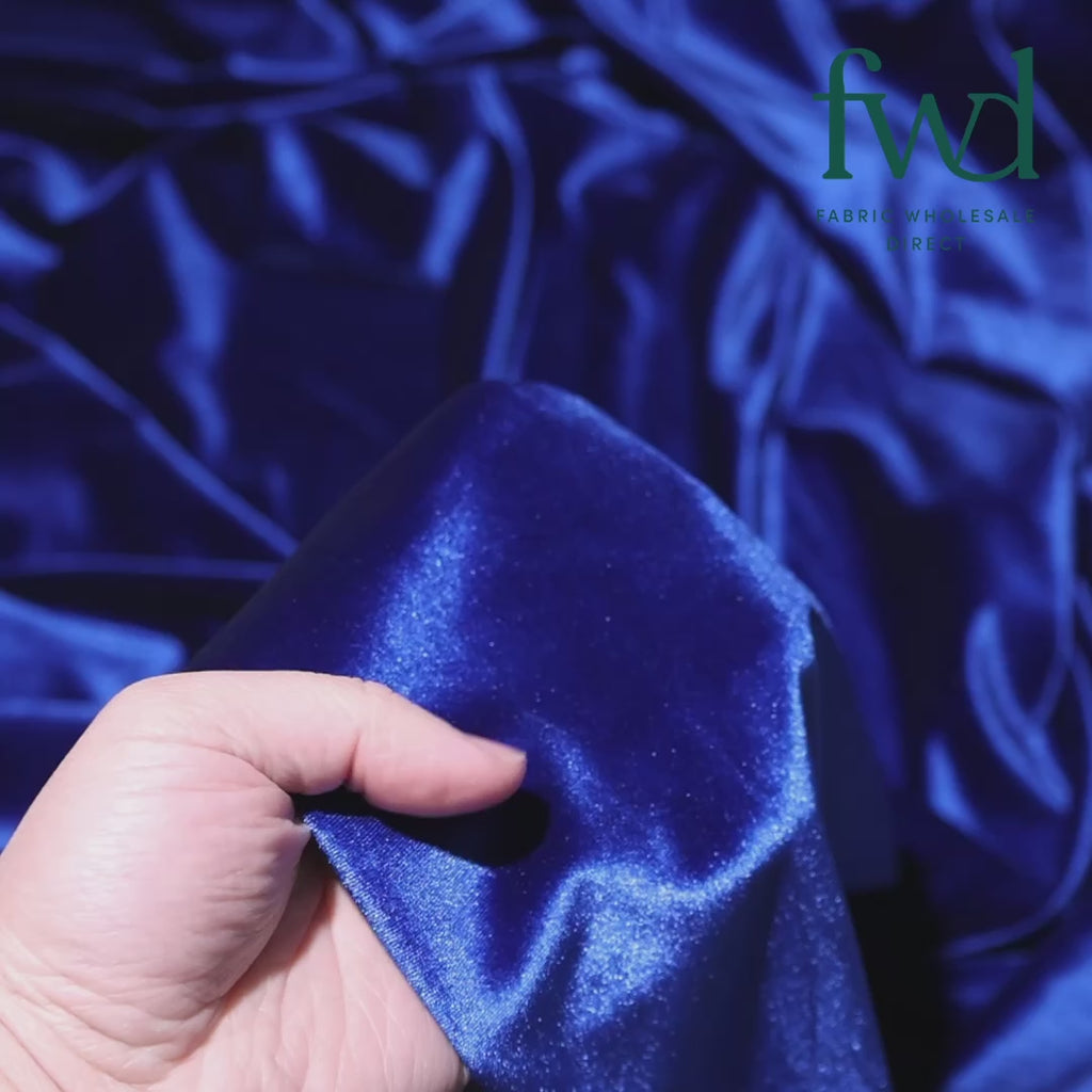 Stretch Velvet Royal Blue Fabric Video|SV571508