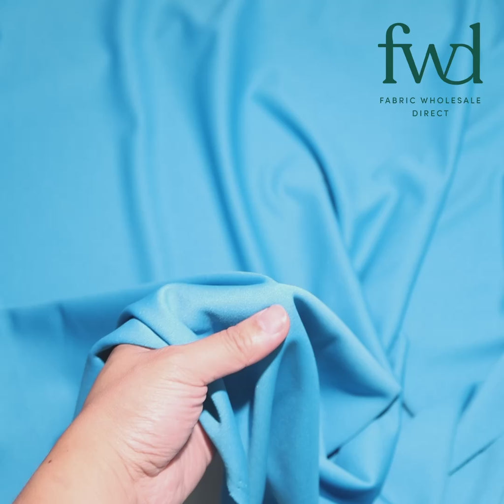 Scuba Double Knit Turquoise Fabric Video|SV575642