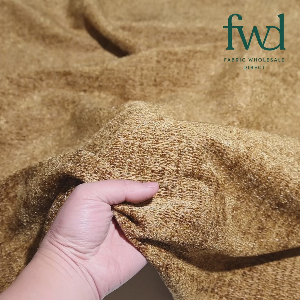 Seattle Woven Polyester Chenille Upholstery Gold Fabric Video|SV581866