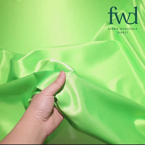 Premium Filament Yarn Polyester Crepe Back Satin Neon Green Fabric Video|SV577663