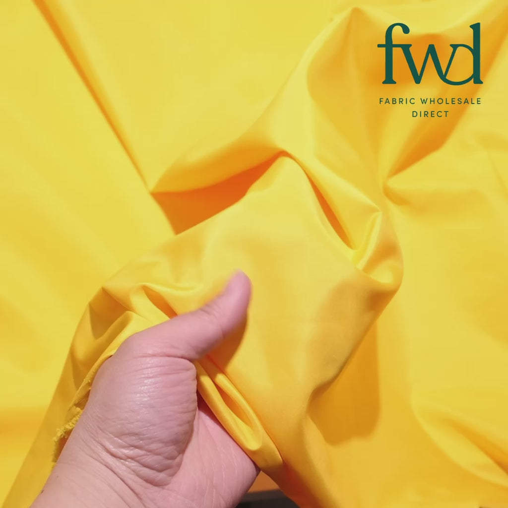 Silky Polyester Pongee Fabric Sunflower Yellow Video|SV582891 