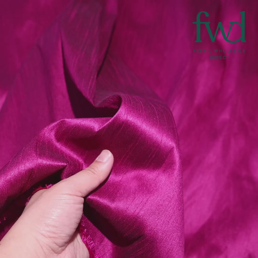 Heavyweight Polyester Dupioni Fabric Magenta Video|SV583046