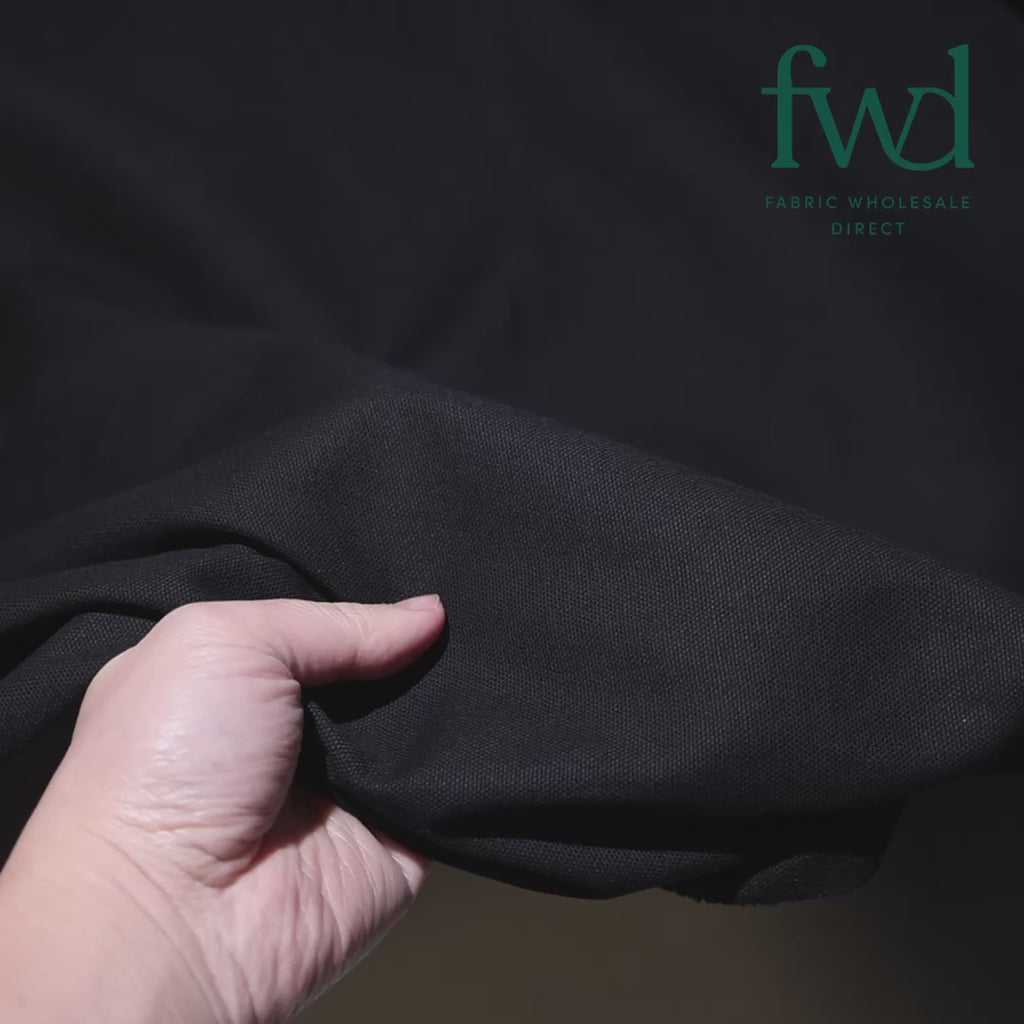 10 oz Cotton Duck Canvas (58/60 Inch) Black Fabric Video|SV577210