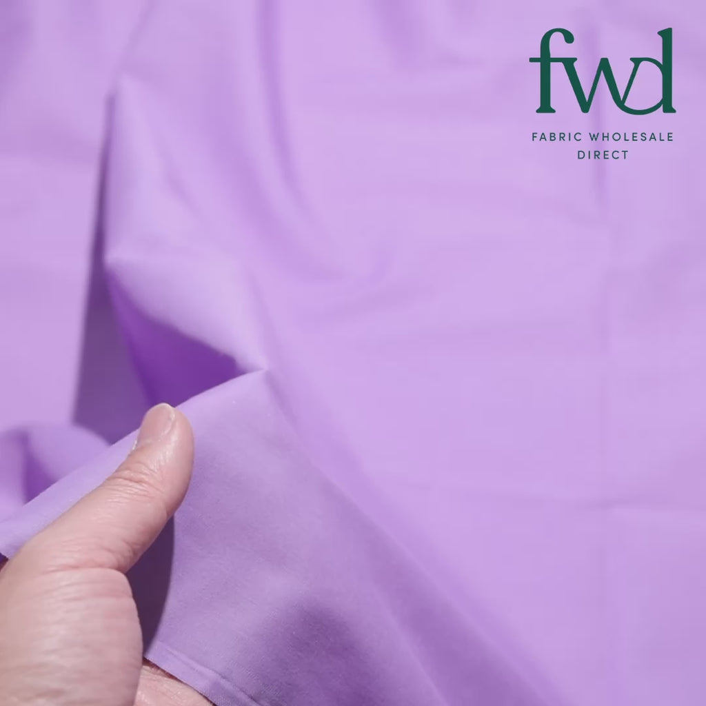 Cotton Polyester Broadcloth (44/45 Inch) Lilac Fabric Video|SV571565