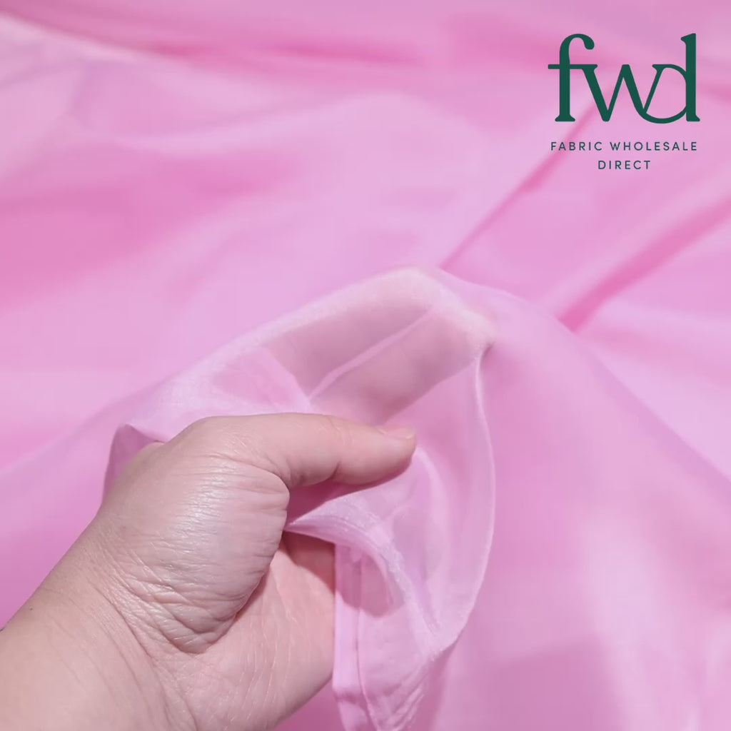 Sheer Voile (118 Inch) Pink Fabric Video|SV570975