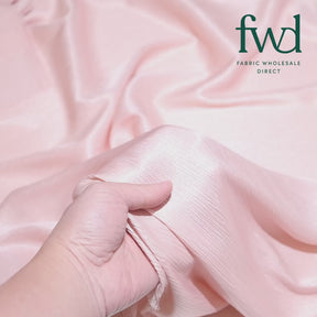 Shiny Striped Crinkle Crepe Satin Blush Fabric Video|SV581487