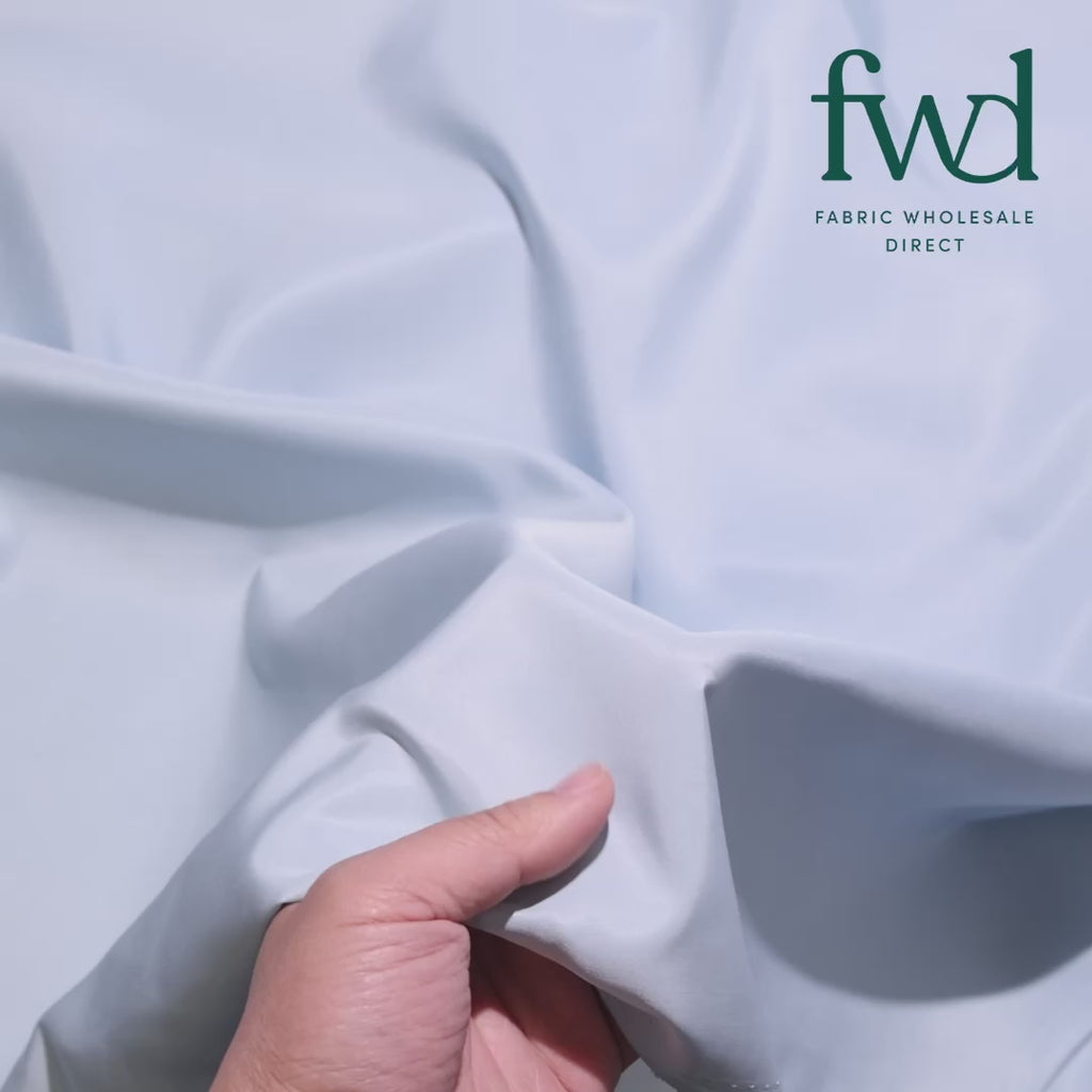 Silky Polyester Pongee Fabric Light Blue Video|SV582881