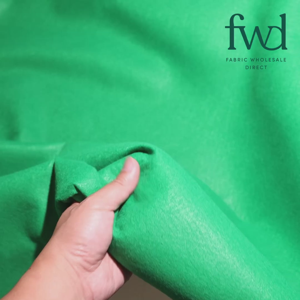Polyester Felt (74 Inch) Kelly Green Fabric Video|SV575356