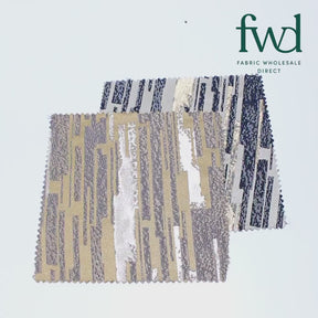 Abstract Stripes Extra Wide Brocade Upholstery Jacquard Fabric SV580461 Gold / Blue 6
