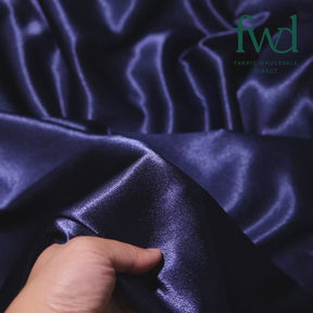 Classic Spun Yarn Polyester Crepe Back Satin Navy Blue Fabric Video|SV582146