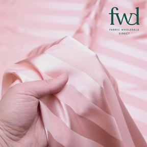 1 Inch Striped Stretch Satin Jacquard Peach Fabric Video|SV581732