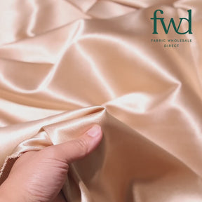 Classic Spun Yarn Polyester Crepe Back Satin Champagne Fabric Video|SV582158