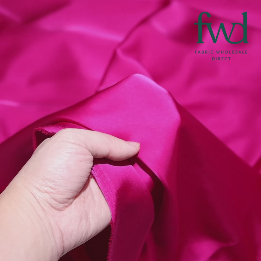 Polyester Double Face Satin Magenta Fabric Video|SV581606