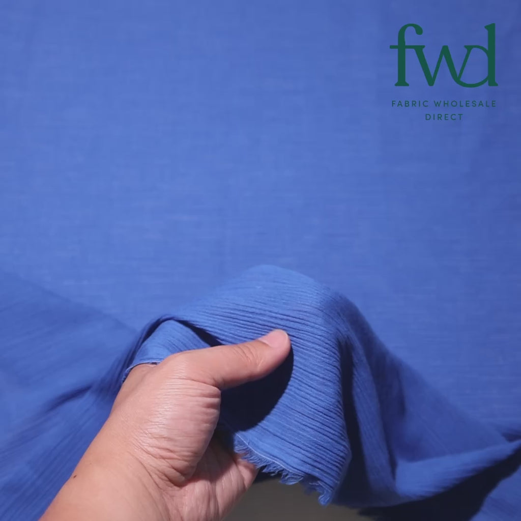 Cotton Gauze Royal Blue Fabric Video|SV577321
