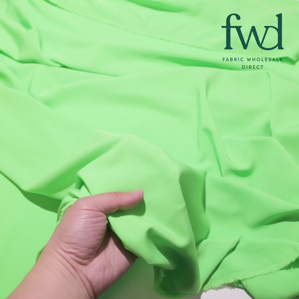 Stretch Polyester Tissue Faille Image Lime Green Fabric Video|SV582560