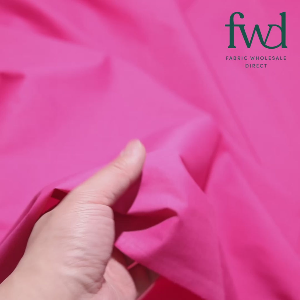 Cotton Polyester Broadcloth (58/60 Inch) Fuchsia Fabric Video|SV571437