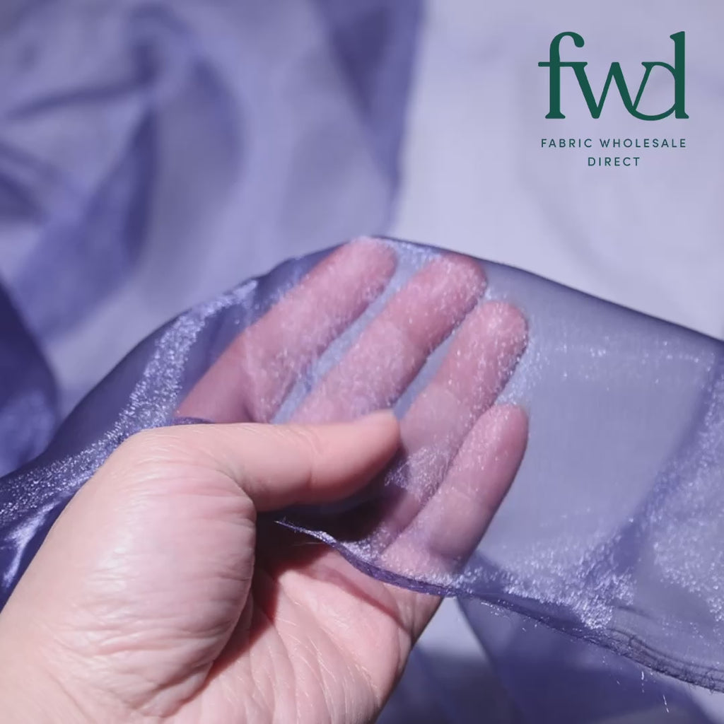 Crystal Organza (59/60 Inch) Navy Blue Fabric Video|SV571281
