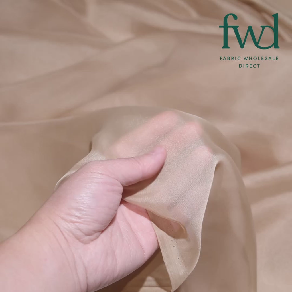 Sheer Voile (118 Inch) Camel Fabric Video|SV570965