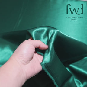 Premium Filament Yarn Polyester Crepe Back Satin Hunter Green Fabric Video|SV577747